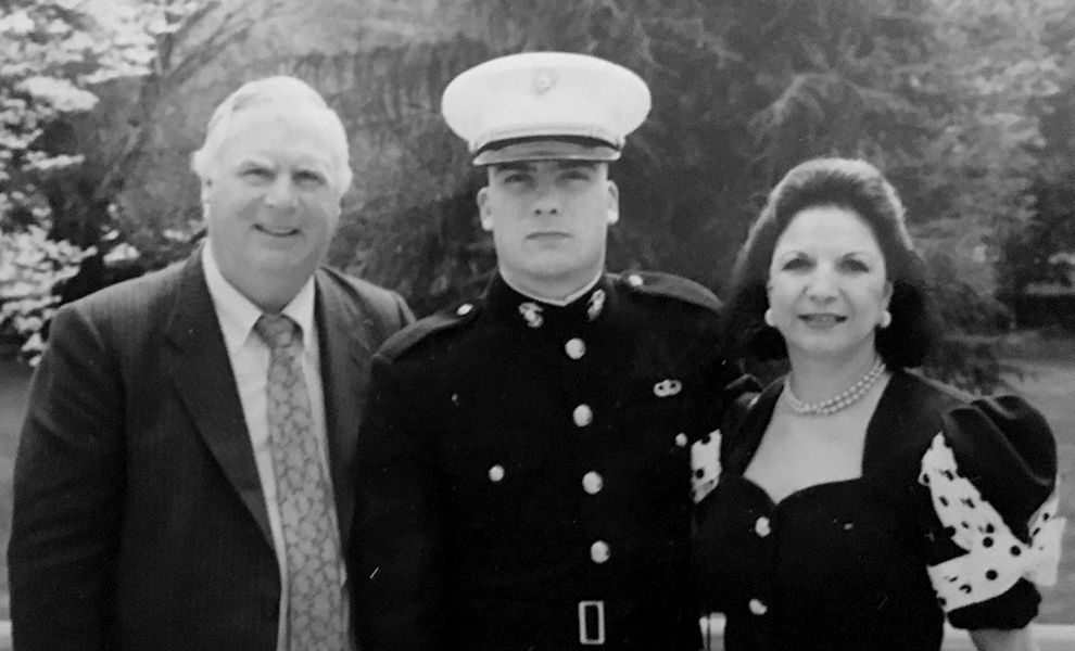 Military veteran Edward Perdue and his parents